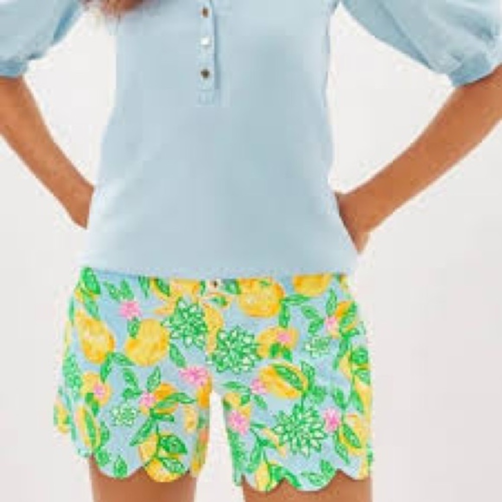 NWT Lilly Pulitzer Buttercup stretch short Size 16 Bluette Make Lemonade